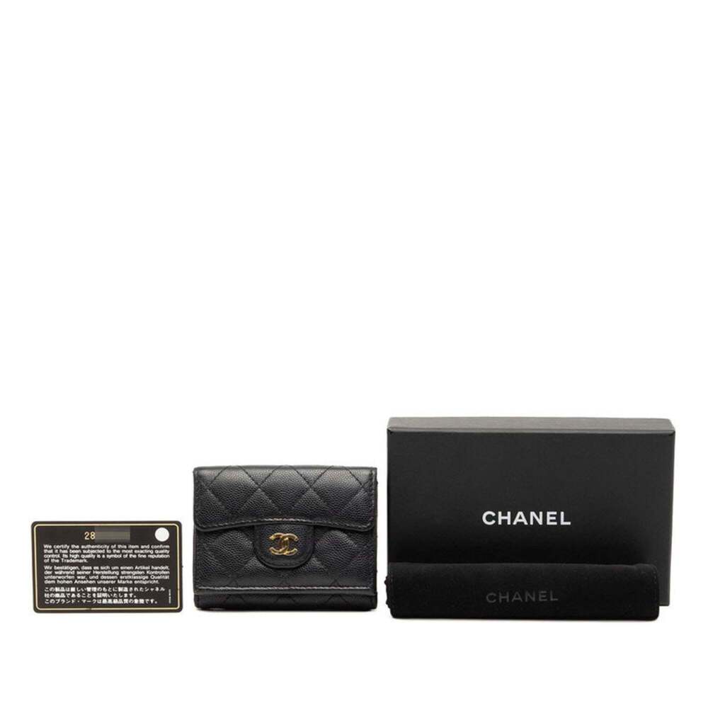 CHANEL Black Caviar Leather Logo Wallet - Picture 8 of 8